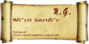 Mázik Gusztáv névjegykártya